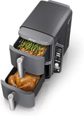 Ninja SL401 DoubleStack XL Friteuse à air comprimé à 2 paniers, technologie DoubleStack cuit 4 aliments à la fois, design compact, 10 litres, 6 en 1, finition intelligente et cuisson des allumettes