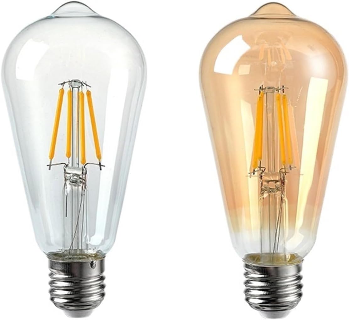 POAHNCU Ampoule Lot De 10 Ampoules LED ST64 4W 6W 8W À Filament Doré Dimmables, Culot E27, Style Vintage, Aspect Verre Rétro Économie d'énergie(8W)