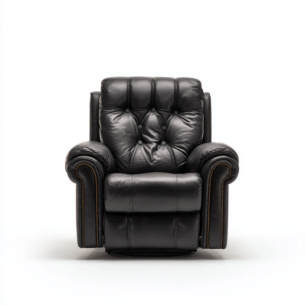 Fauteuil relax en cuir 90x95x105 cm - Noir - Confort enveloppant pour intérieur