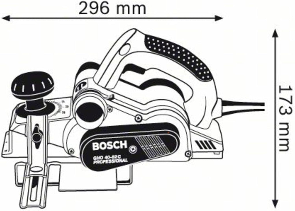 Bosch Professional rabot GHO 40-82 C (puissance 850 W, avec sac à poussière, butée parallèle, butée de profondeur de feuillure, 1 fer de rabot, coffret de transport)