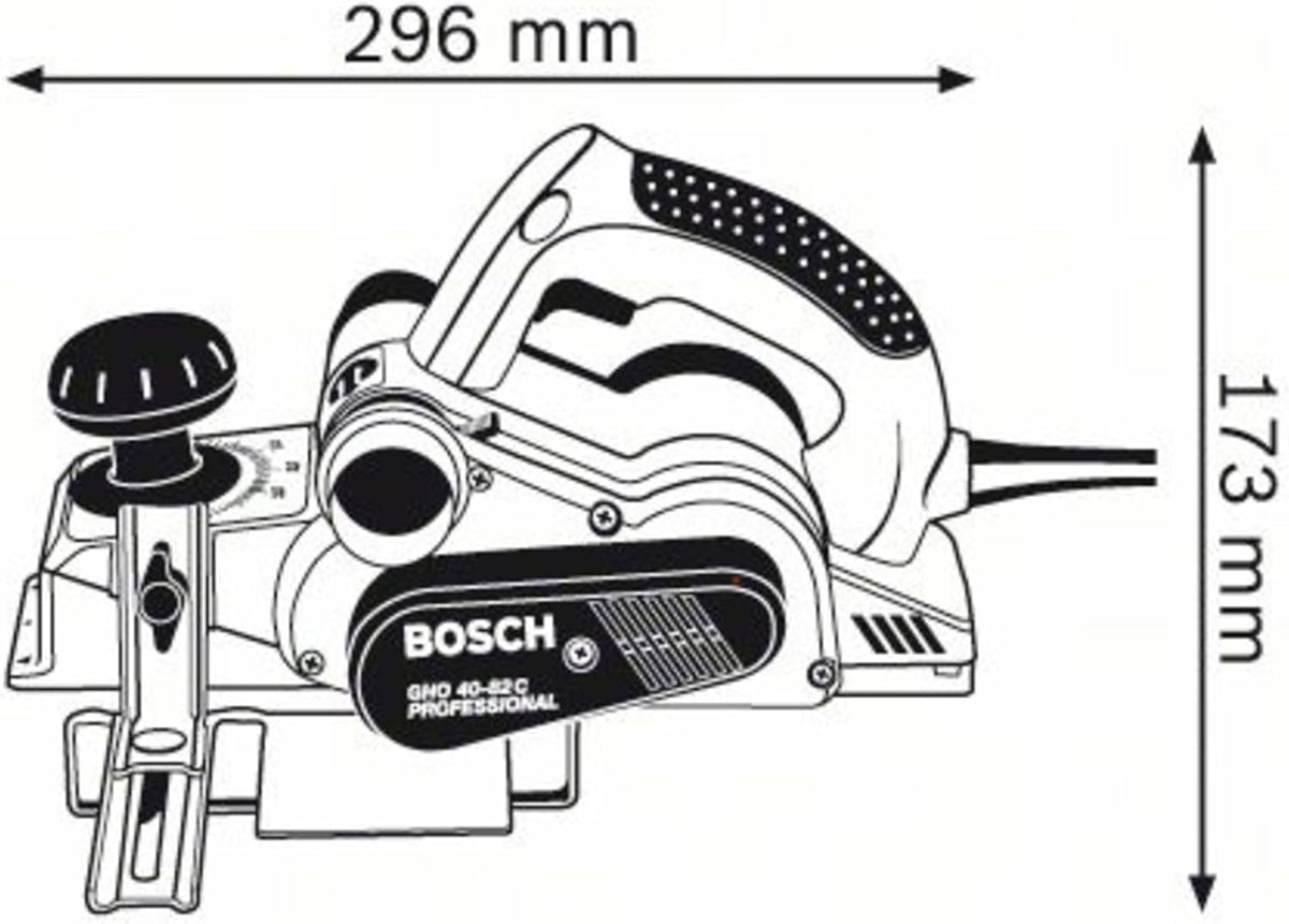 Bosch Professional rabot GHO 40-82 C (puissance 850 W, avec sac à poussière, butée parallèle, butée de profondeur de feuillure, 1 fer de rabot, coffret de transport)