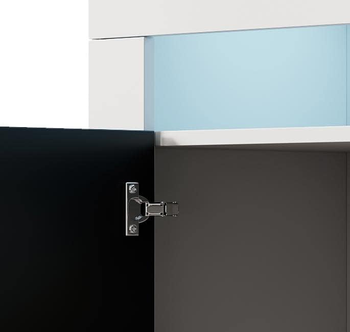 MB Muebles Bonitos Buffet Moderne pour Salon, Salle à Manger, Armoire Rialta, 155 x 91,5 x 37 cm, en mélamine Mate, Blanc et Noir
