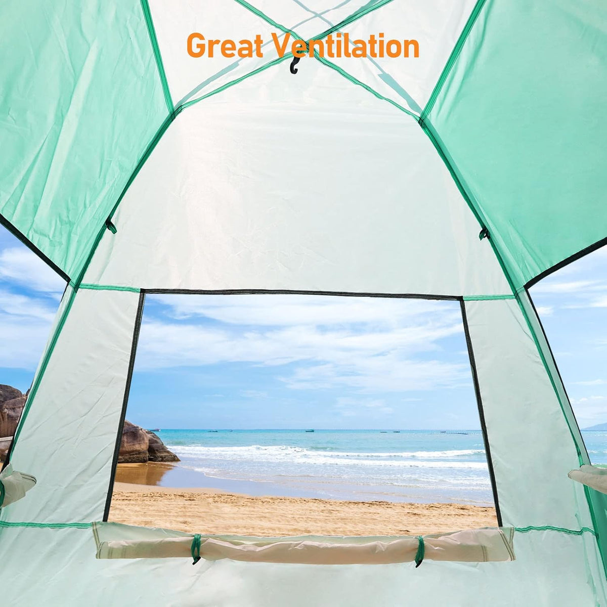 Zyerch Tente de Plage Pop up Tente de Plage Camping Abri solaire