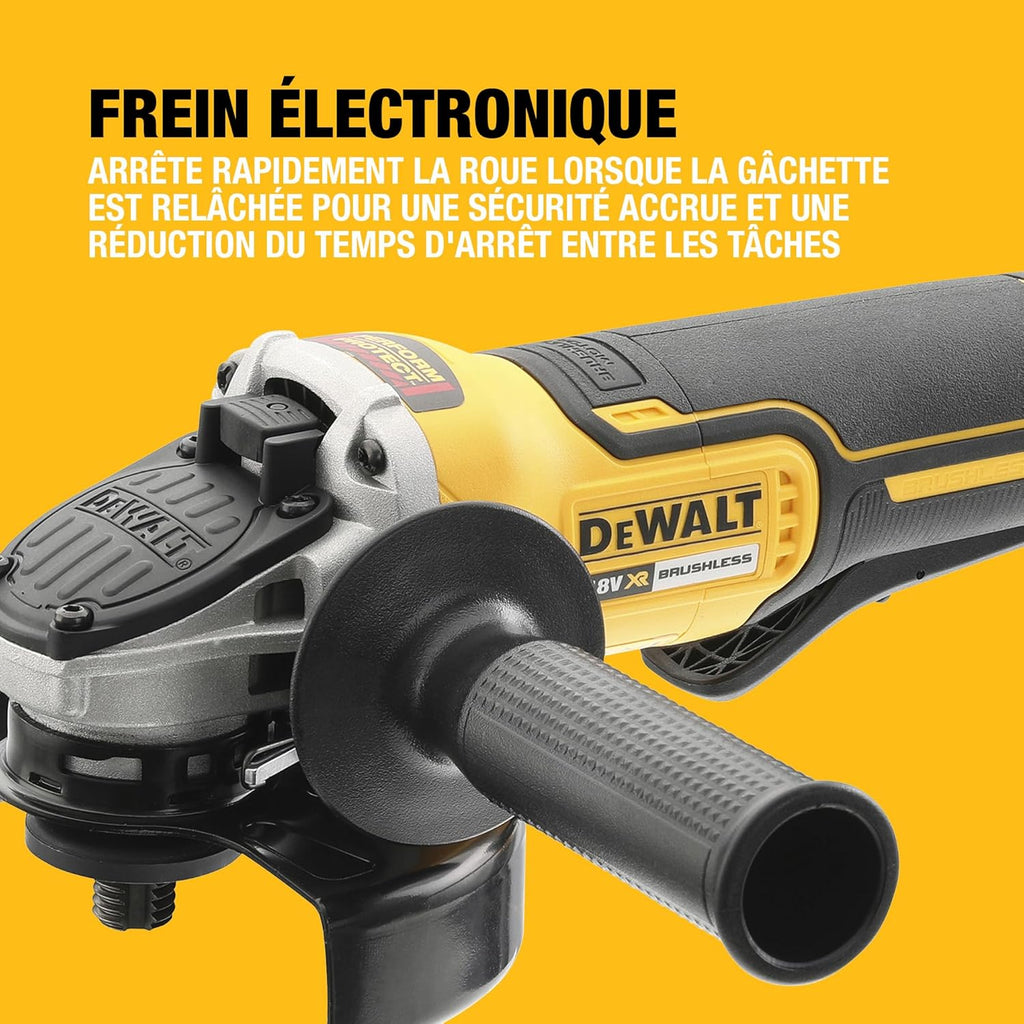 Meuleuse d'angle Brushless XR 18V 125mm, à interrupteur à palette, avec poignée latérale et coffret TSTAK, livré sans batterie, DCG406NT-XJ