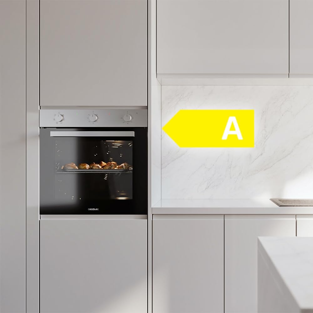 Cecotec Four intégrable multifonctions Bolero Hexa M236000 Inox Time A.Four multifonctions Capacité de 70 L, 6 fonctions, classe A, 2800 W