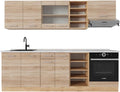 Vicco Cuisine R-Line, Sonoma/Chêne doré, 240cm, PT Marbre