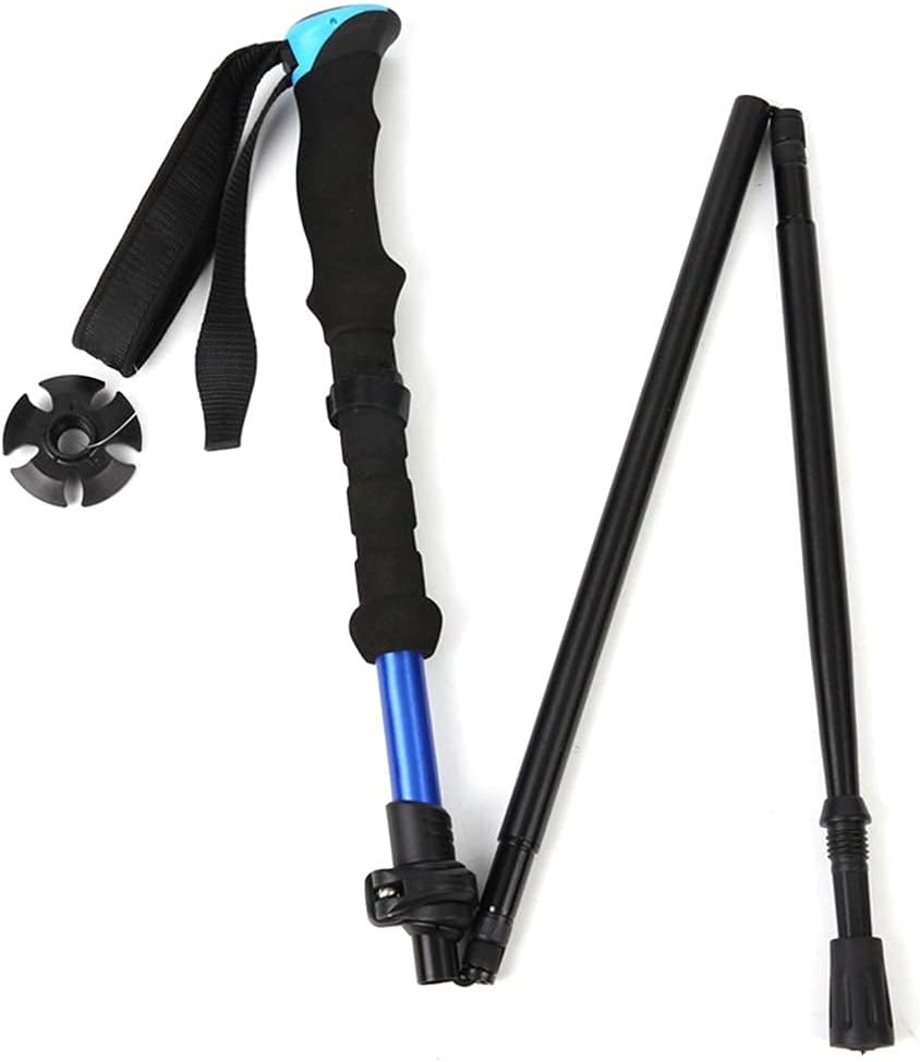 ZHCHAO Trekking Pole - Bâtons Trekking, Bâtons de randonnée durables en Fibre de Carbone avec poignée en liège Naturel et poignées prolongées en EVA, ultralégers, Extensibles, repliables