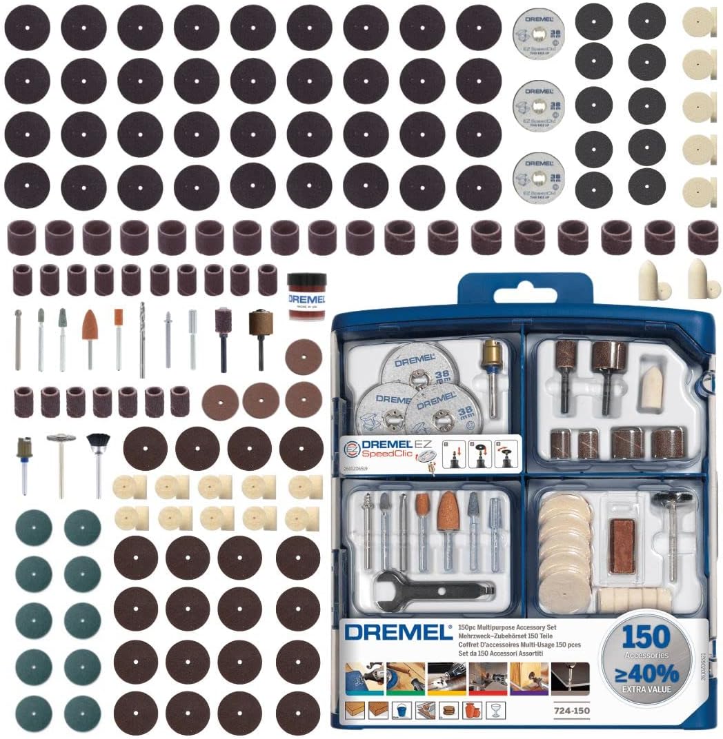 Dremel 4250 Outil Rotatif Multifonction 175W avec 3 Adaptations 35 Accessoires Vitesse Variable & Coffret de 150 accessoires Dremel pour outils rotatifs pour graver, découper, poncer, meuler
