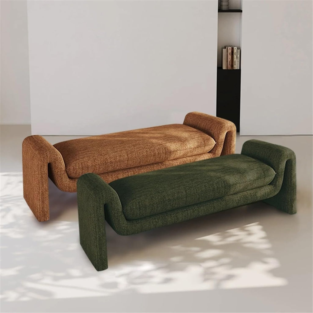 Cenz-888 Banc de Chambre pour Bout de lit Banc de Chevet Style rétro, Dressing, Rangement for vêtements et Chaussures, canapé, lit, Banc Marron Moyen