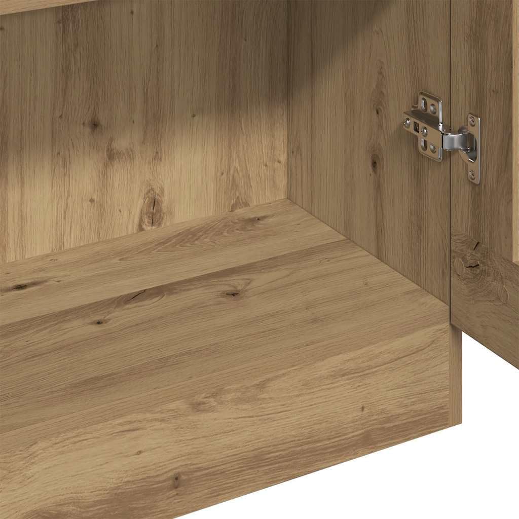 Buffet haut chêne artisanal 82,5x30,5x185 cm bois d ingénierie