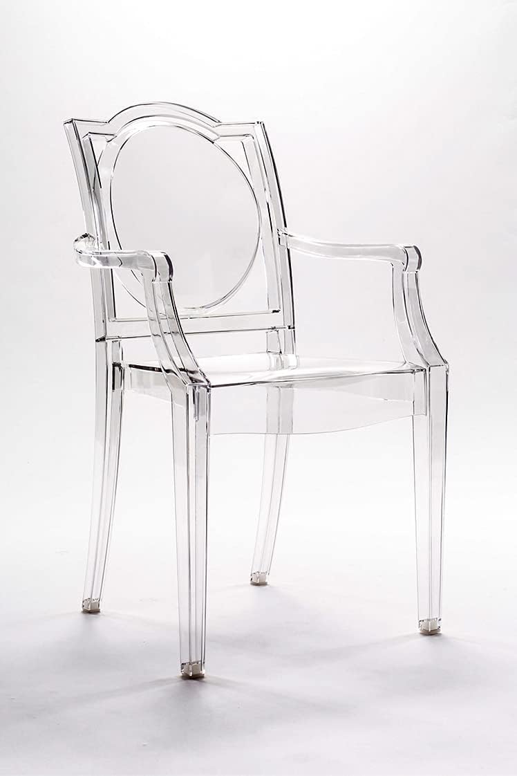 La16 Chaise FANTÔME Transparente avec ACCOUDOIRS en Polycarbonate - Lot de 4 fauteuils - Neutre