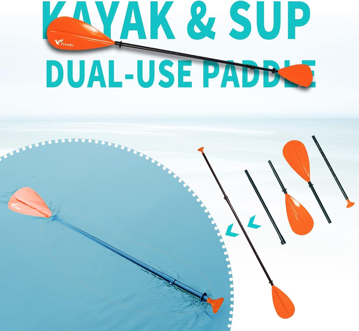 Freein Planche à pagaie Gonflable Sup avec siège de Kayak, Planches Sup pour Adultes 305x84x15cm, Accessoires Stand-Up Paddling ISUP, Adaptateur de Pompe, pagaie Sup Kayak
