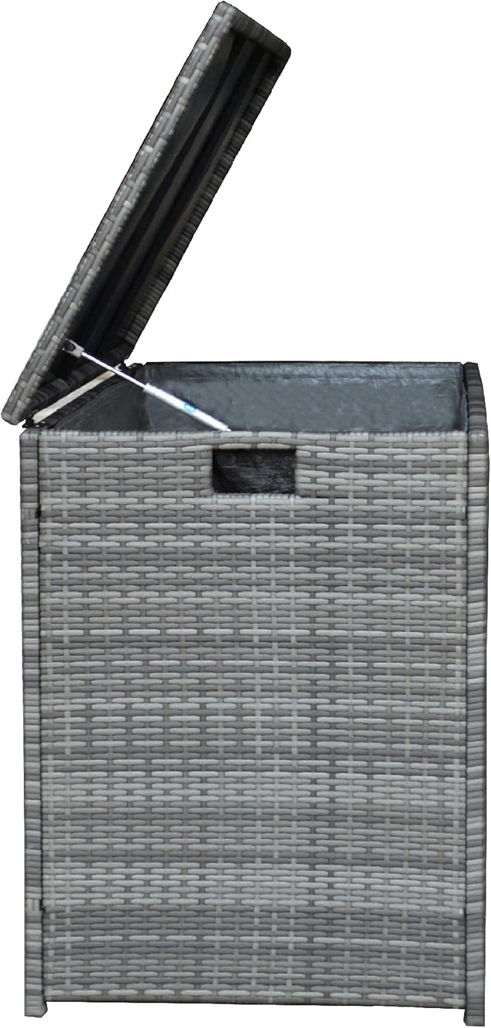 Teamson Home Coffre de Jardin Rangement extérieur avec Couvercle et Grande capacité 700L résistant aux intempéries Gris PT-OF0010G