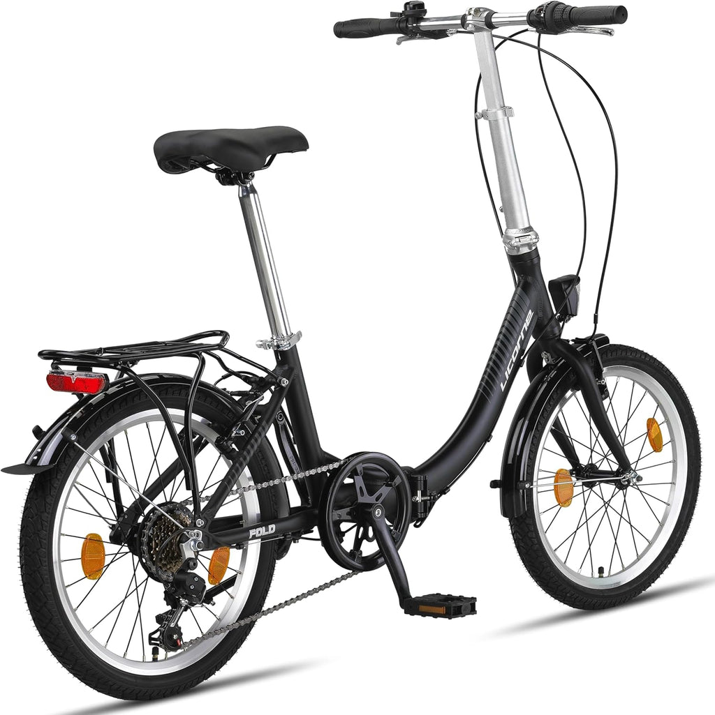 Licorne Bike Fold Premium Vélo pliant en aluminium 6 vitesses Dérailleur Shmano Système Quick-Fold