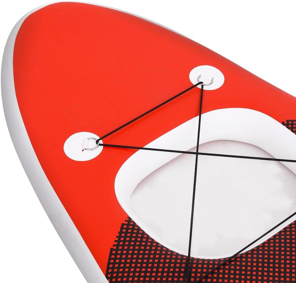 vidaXL Ensemble de Planche Sup Gonflable Planche à Ramer Planche de Surf Planche à Pagaie Kit de Réparation Extérieur Rouge 360x81x10 cm