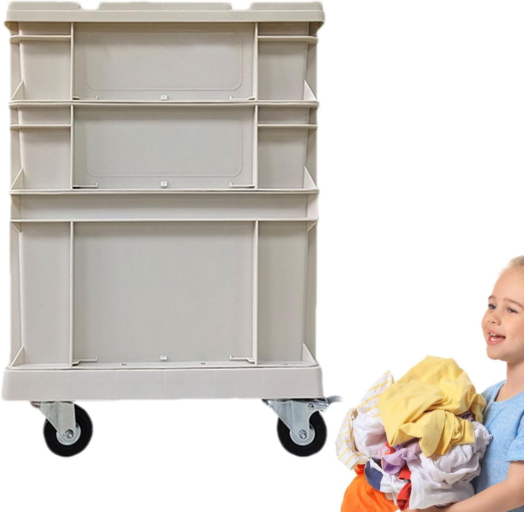 Generico Boîte De Rangement Avec Roues,Conteneurs Empilables De Grande Capacité | Paniers Organisateurs avec Couvercles et Roues,pour Maison Bureau Extérieur Camping Garage Grenier Emballage