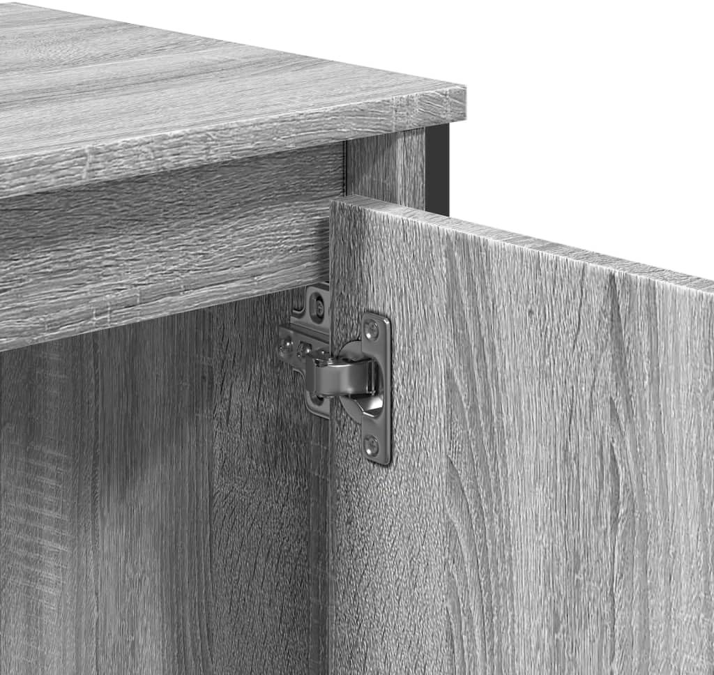 LLEZKBR Ensemble de meubles de salle de bain - Meuble d'évier de salle de bain - Gris Sonoma - 60 x 35 x 60 cm - Bois d'ingénierie