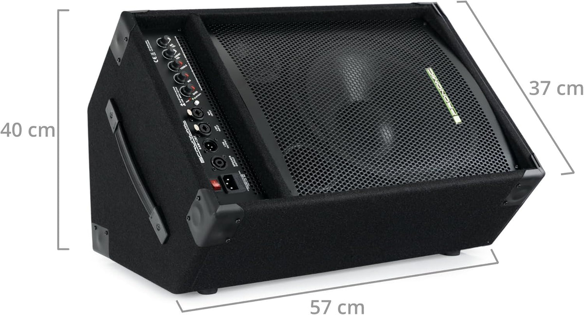 Pronomic KAM-12BT Monitor de Scène Actif - Enceinte PA avec Bluetooth - 120 Watts RMS , Égaliseur 3 Bandes - Woofer 12" - Tweeter 3"