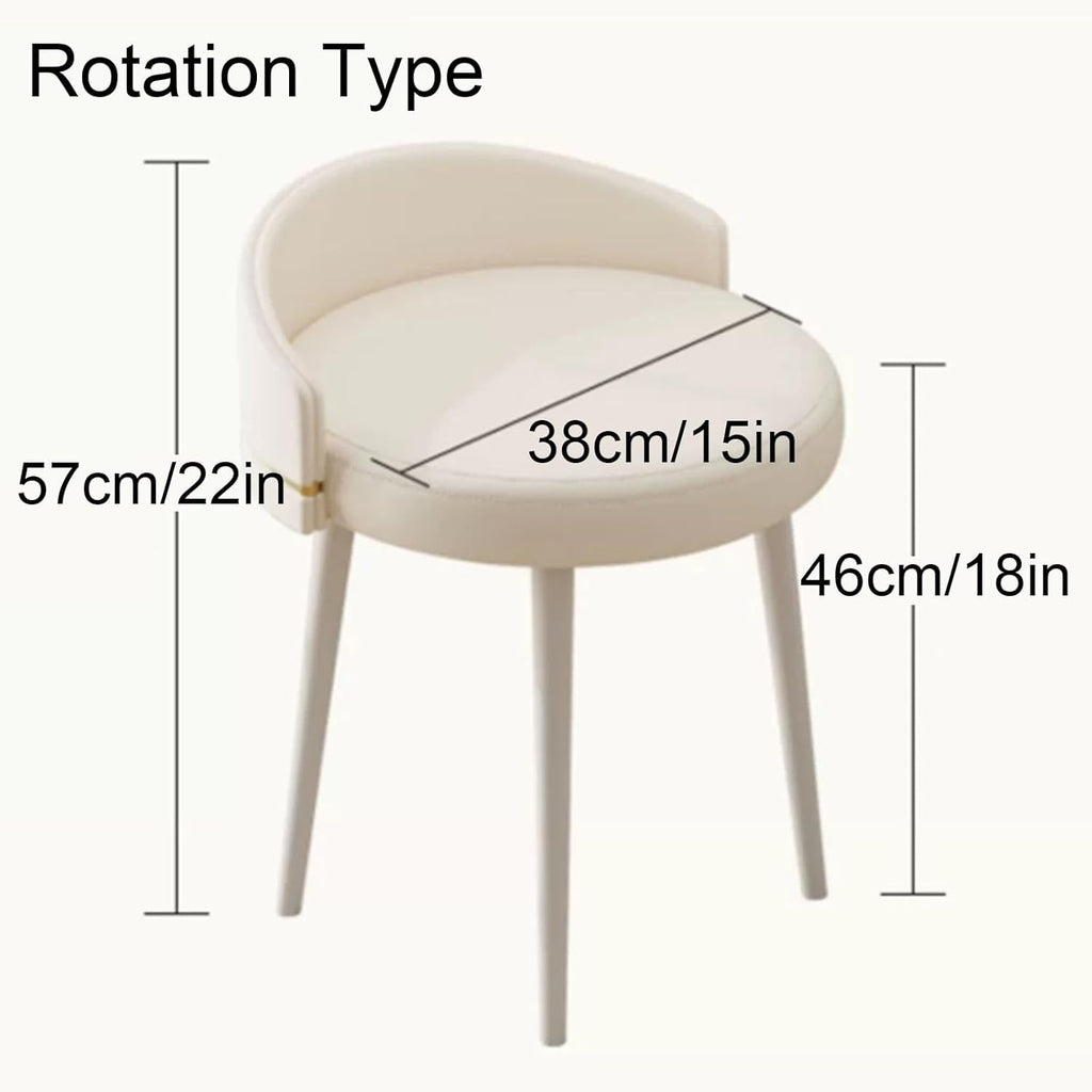 Tabouret de coiffeuse moderne orange avec pieds en métal, siège rembourré élégant pour chambre à coucher ou salon, zone de maquillage, design compact pour les petits espaces, confortable et chic