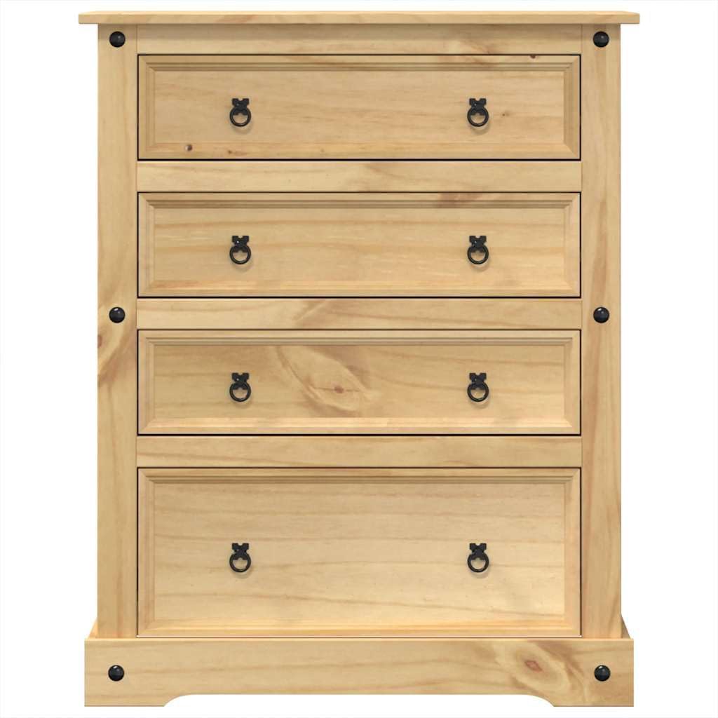 vidaXL Commode Corona 92x48x120 cm Bois Massif de pin, Commode à tiroirs, classeur, Armoire à tiroirs, Armoire de Rangement, Buffet