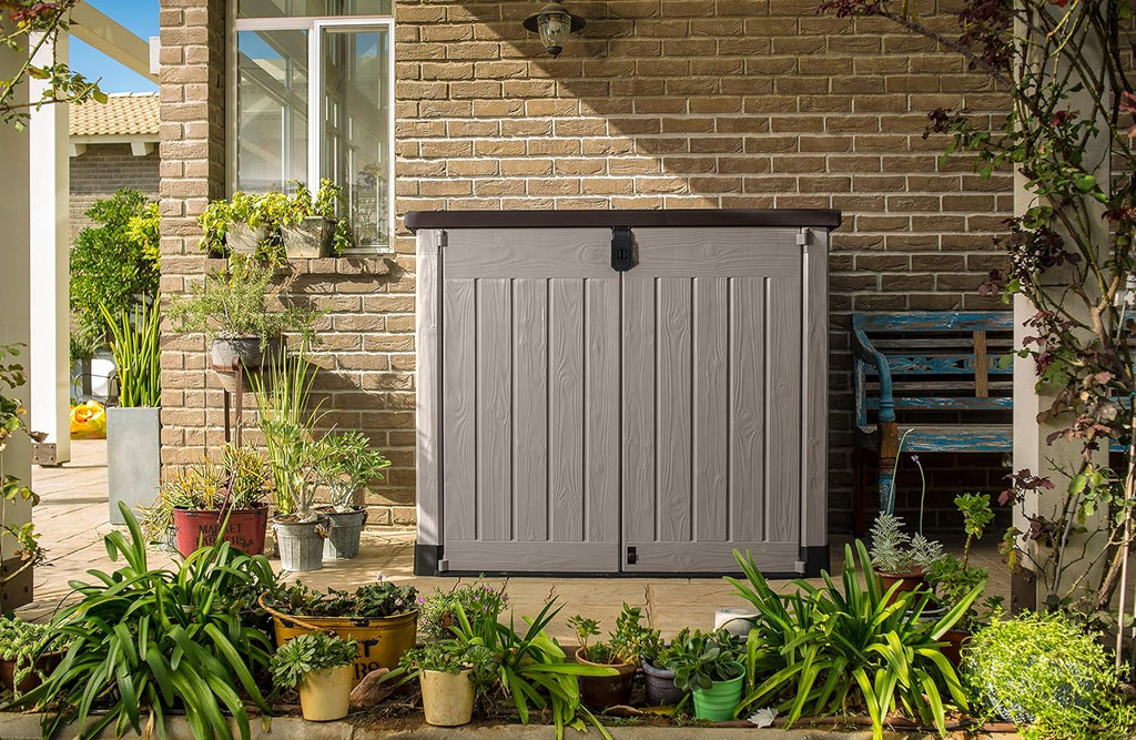 KETER Abri Horizontal Range Poubelle SIO Pro - 1200 litres - Beige