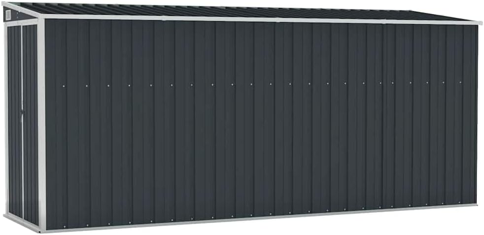 vidaXL Abri de Jardin Mural Abri de Rangement d'Outils Rangement d'Equipement de Jardin Extérieur Cour Anthracite 118x382x178 cm Acier