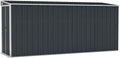 vidaXL Abri de Jardin Mural Abri de Rangement d'Outils Rangement d'Equipement de Jardin Extérieur Cour Anthracite 118x382x178 cm Acier