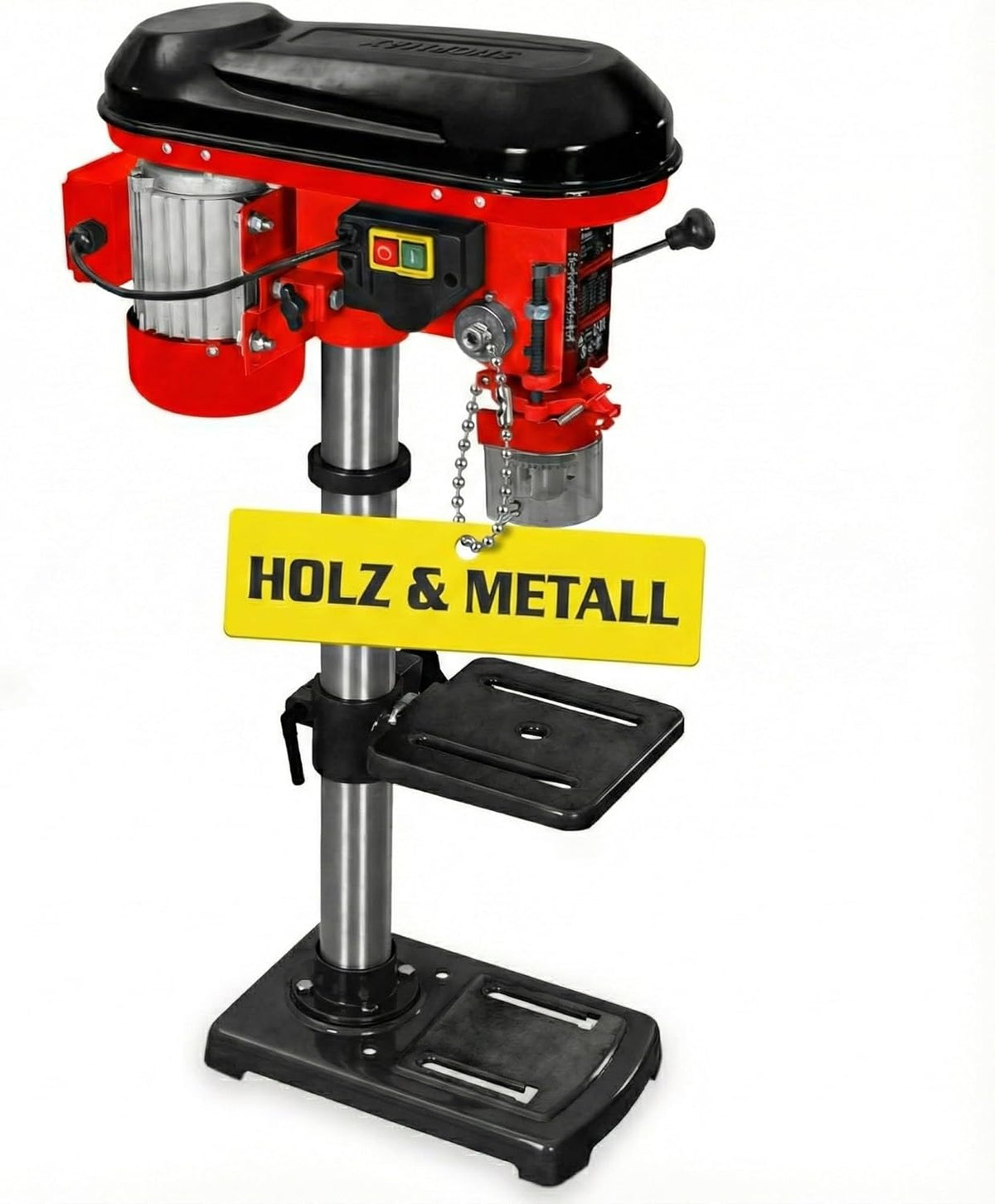 Hecht Perceuse à colonne avec puissance de 600 W - 12 niveaux de vitesse - Table de perçage orientable et réglable en hauteur