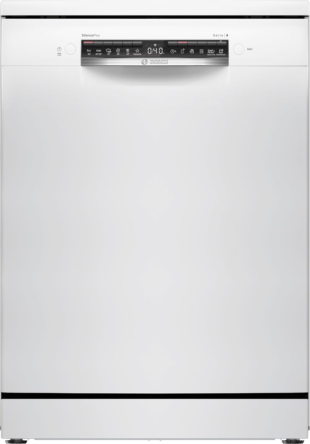 Bosch SMS4EMW01F, Série 4, Lave-vaisselle 60 cm, Pose libre, Blanc