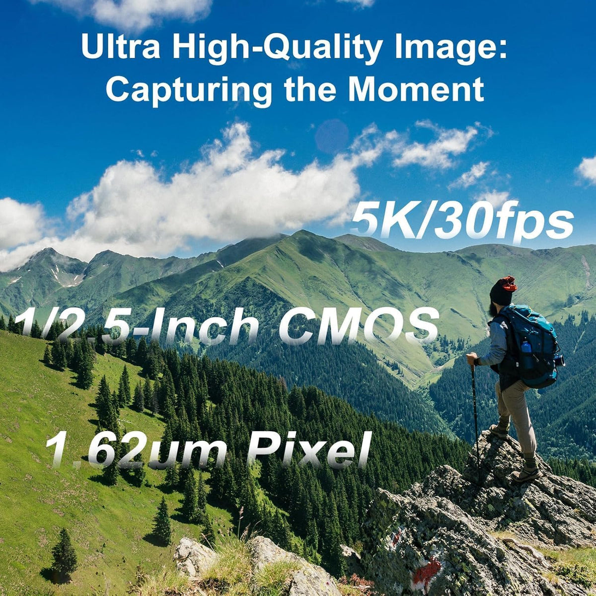 ORDRO M3 Caméra Vidéo Portable 5K/30fps Caméscope Vlogging Caméscope avec écran tactile rotatif de 3,5 pouces pour YouTube TikTok Video Vlog
