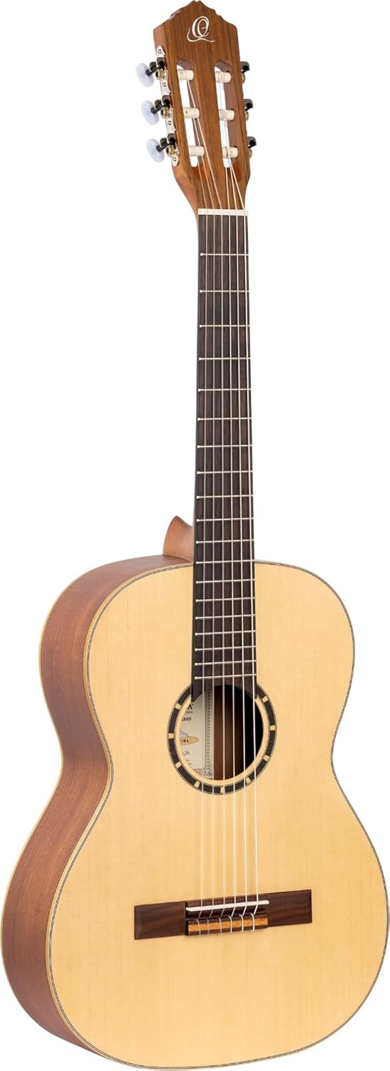 Ortega Guitars Guitare Classique Gaucher - 7/8 - Family Series - Housse Incluse - Épicéa / Acajou, Naturel R121-7/8-L