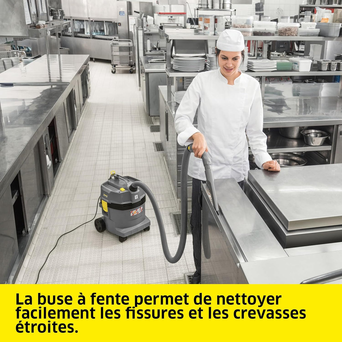 Kärcher Aspirateur Eau et poussières NT 22/1 AP Te L, Max. 1300 W, Filtre Cartridge PES, réservoir : 22 l, coude, suceur pour sols (300 mm), buse de Fentes, Prise pour Outils électroportatifs