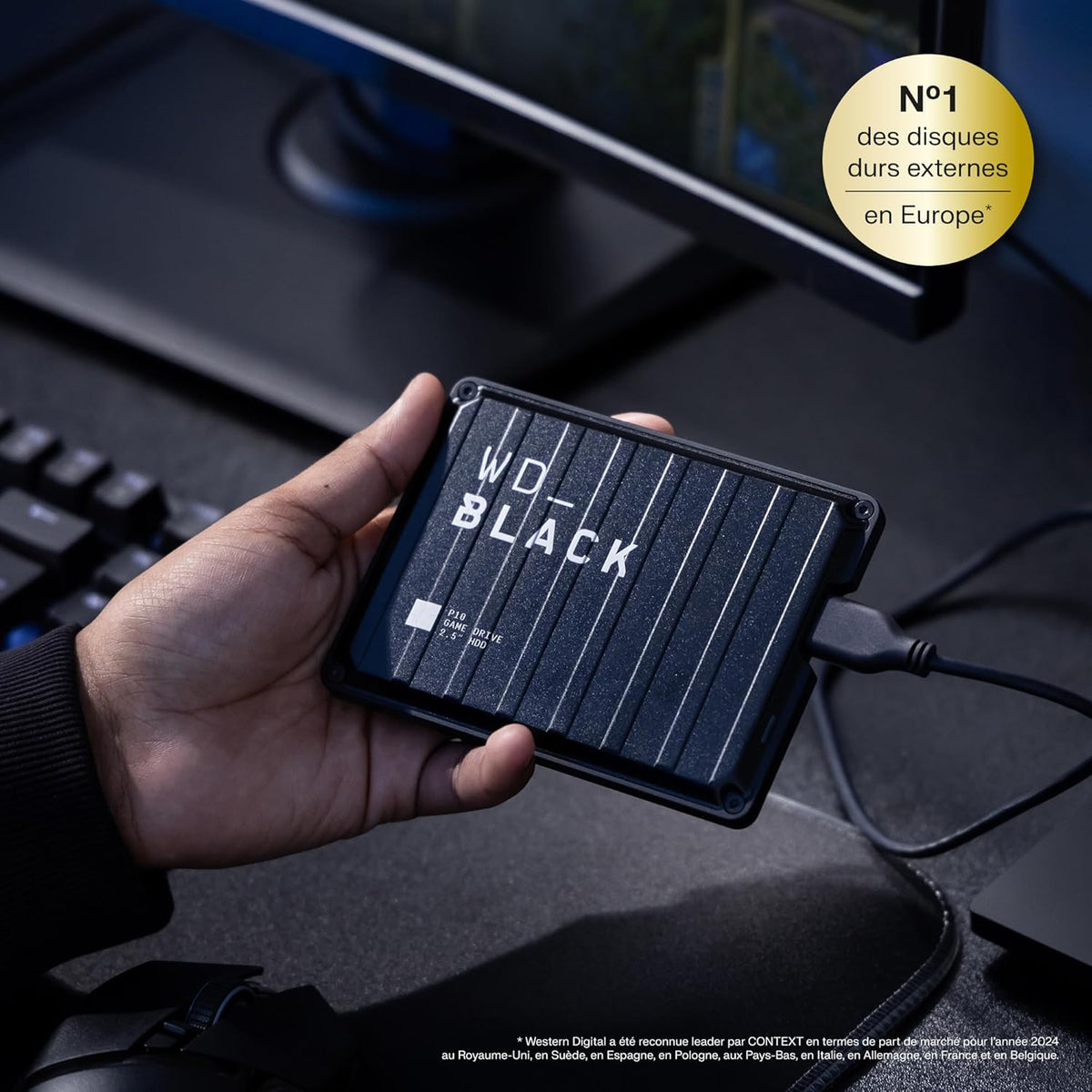 WD_BLACK P10 4 To Disque dur Externe Portable, Robuste et haute performance, Fonctionne avec PC et Console, Stocker jusqu'à 150 jeux, Noir