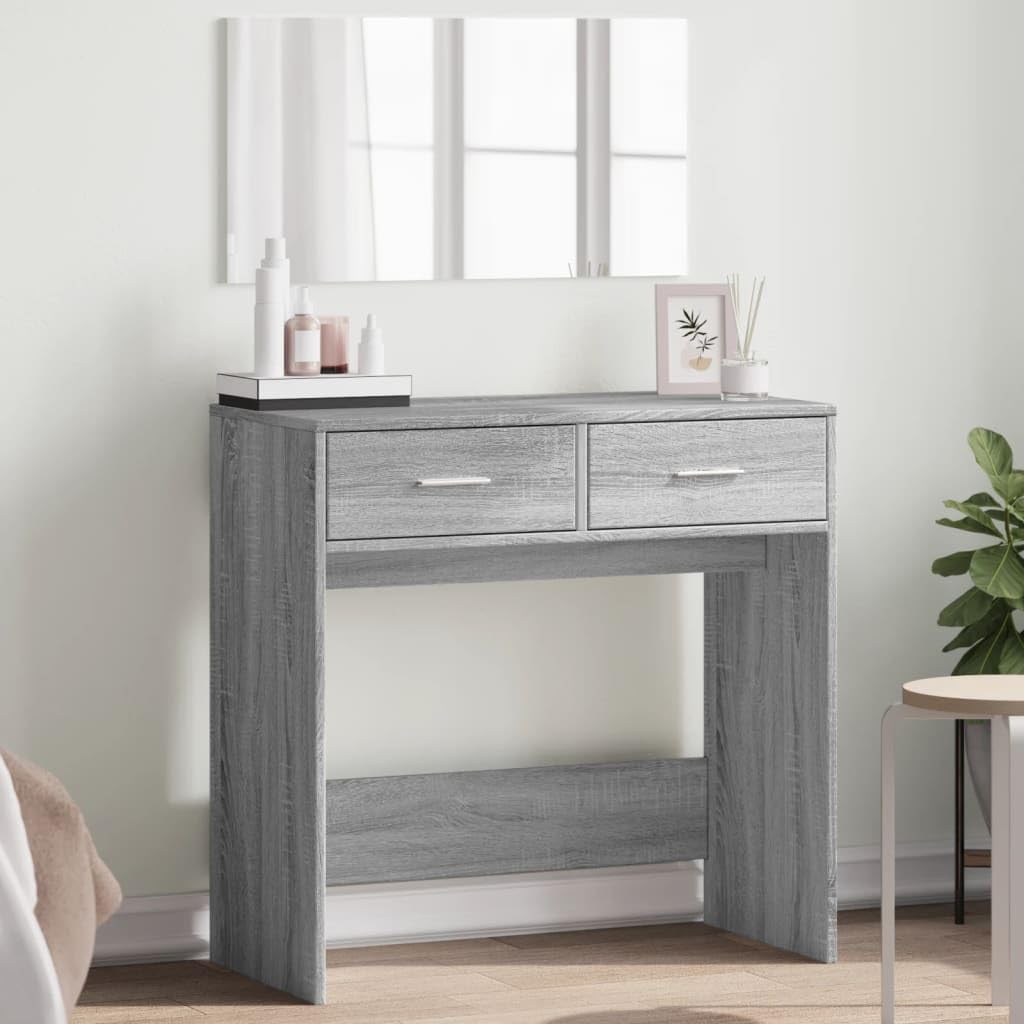 WKIEQACO Coiffeuse avec miroir gris Sonoma 80 x 39 x 80 cm Armoires et meubles de rangement pour chambre à coucher
