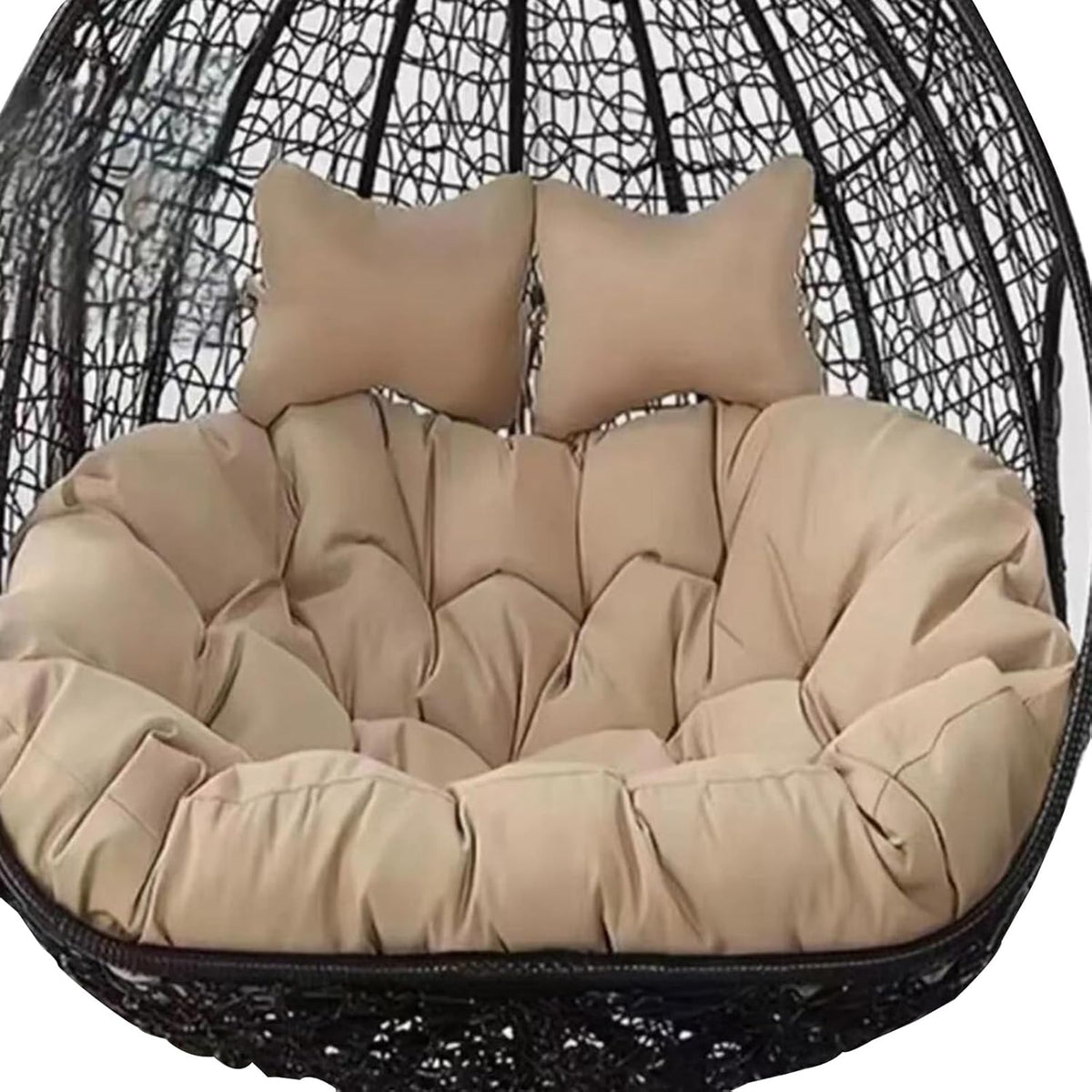 Fauteuil suspendu d'extérieur avec double panier Design 2 places Kaki 170 x 120 cm