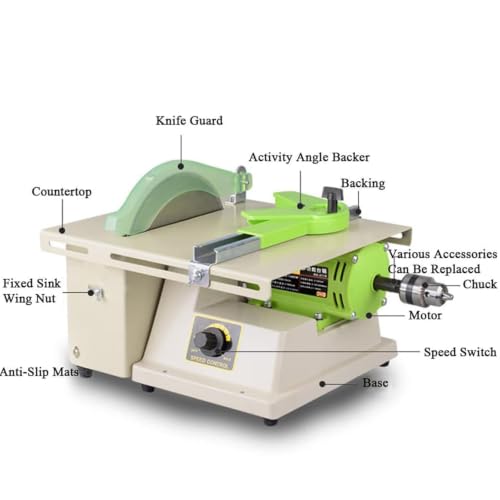 Machine Lapidaire 1380W, Meuleuse/Polisseuse Gemmes, 500–7 000 tr/min