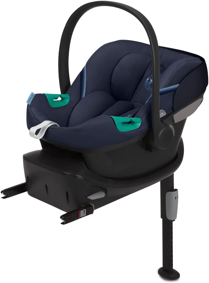 CYBEX Gold Coque Aton S2 i-Size, De la naissance à environ 24 mois, Max. 13 kg, Coussin Réducteur pour Nouveau-né inclus, Compatible SensorSafe, Ocean Blue