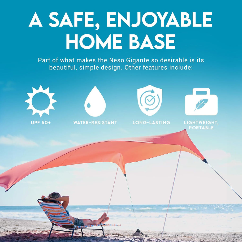 Gigante Tente de Plage Neso Tents, 2,5 m (8 pi) de Hauteur, 3,4 m (11 pi) x 3,4 m (11 pi), Coins renforcés et Poche réfrigérée