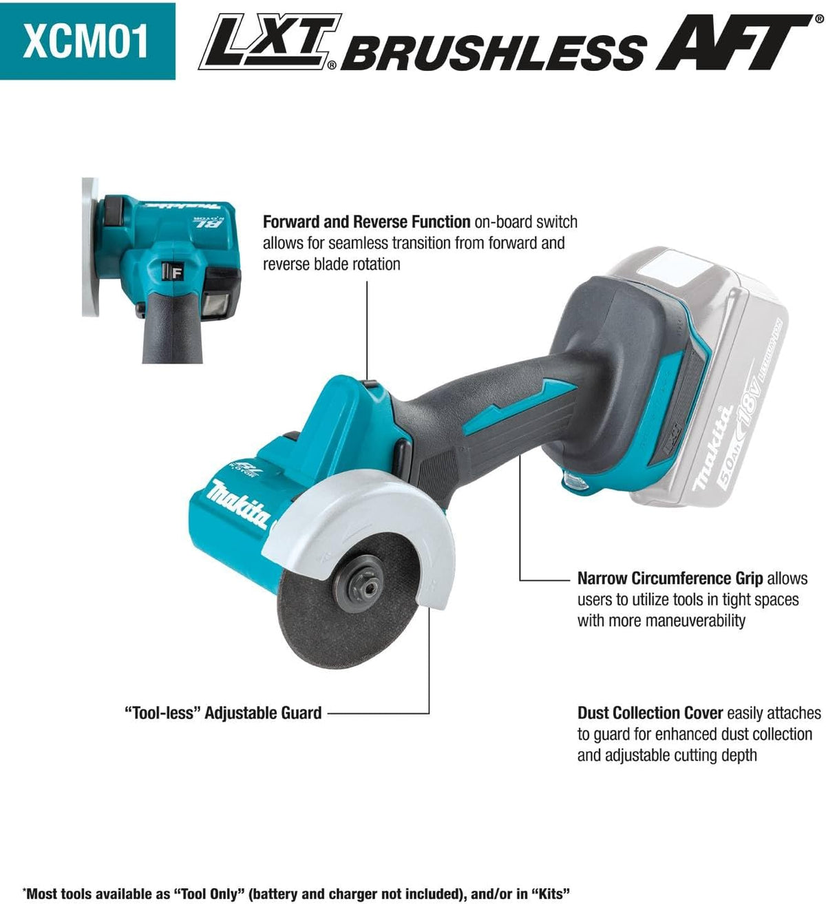 XCM01Z 18V LXT® Lithium-Ion Brushless Cordless 3" Cut-Off Tool, Tool Only