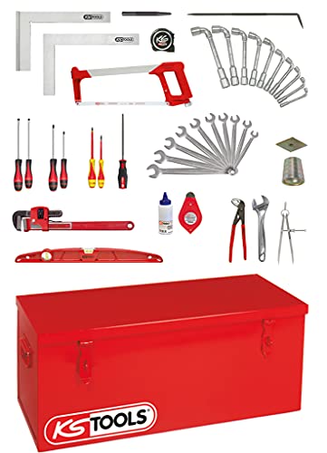 KS outils 911.0042 - Caisse à outils moteur chaudronnier - Coffre de chantier sans plateau inclus - Equipée de 42 outils