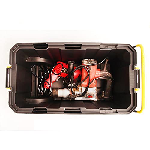 Chariot à Outils et Organisateur de boîte à Outils empilable avec poignée télescopique Confortable Coffre de Rangement Parfait pour perceuse