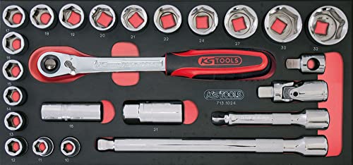 KS outils 714.0158 Composition d'outils 3 tiroirs pour servante, 158 pièces