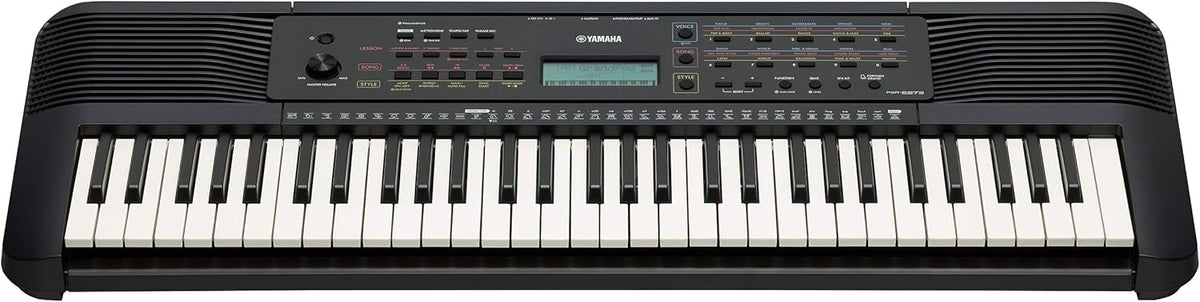 Yamaha PSR-E273 Clavier arrangeur – Instrument de musique à 61 touches dynamiques, incluant un Bon Cadeau pour 2 Leçons en Ligne avec la Yamaha Music School, en Noir