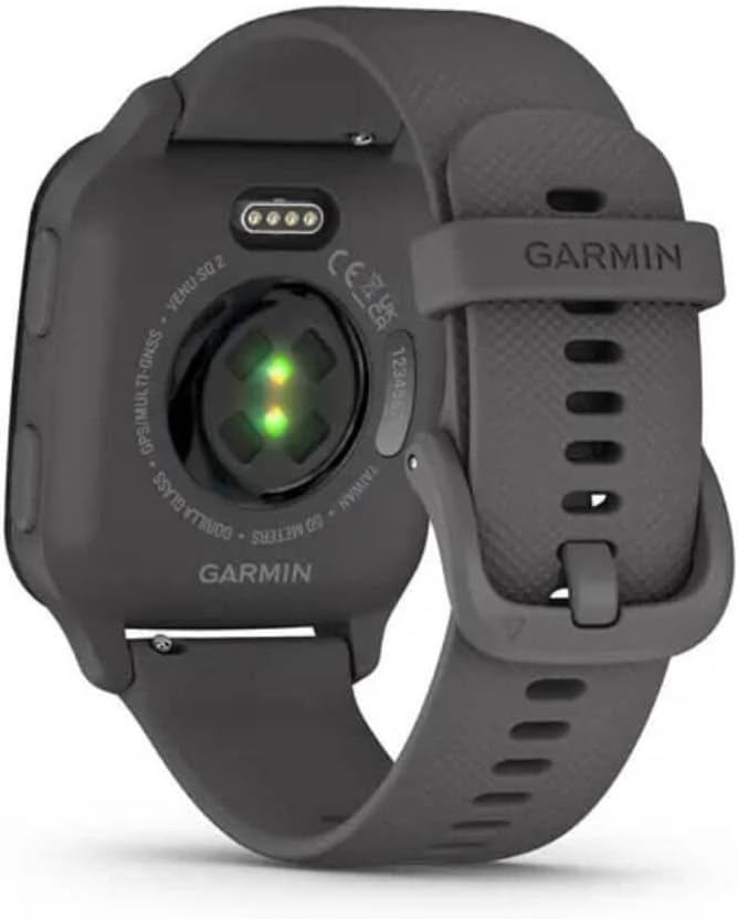 Venu Sq 2 - Montre connectée GPS Multisports avec écran AMOLED et Suivi santé - Gray avec Bracelet Gris foncé - Boîtier 40 mm Noir