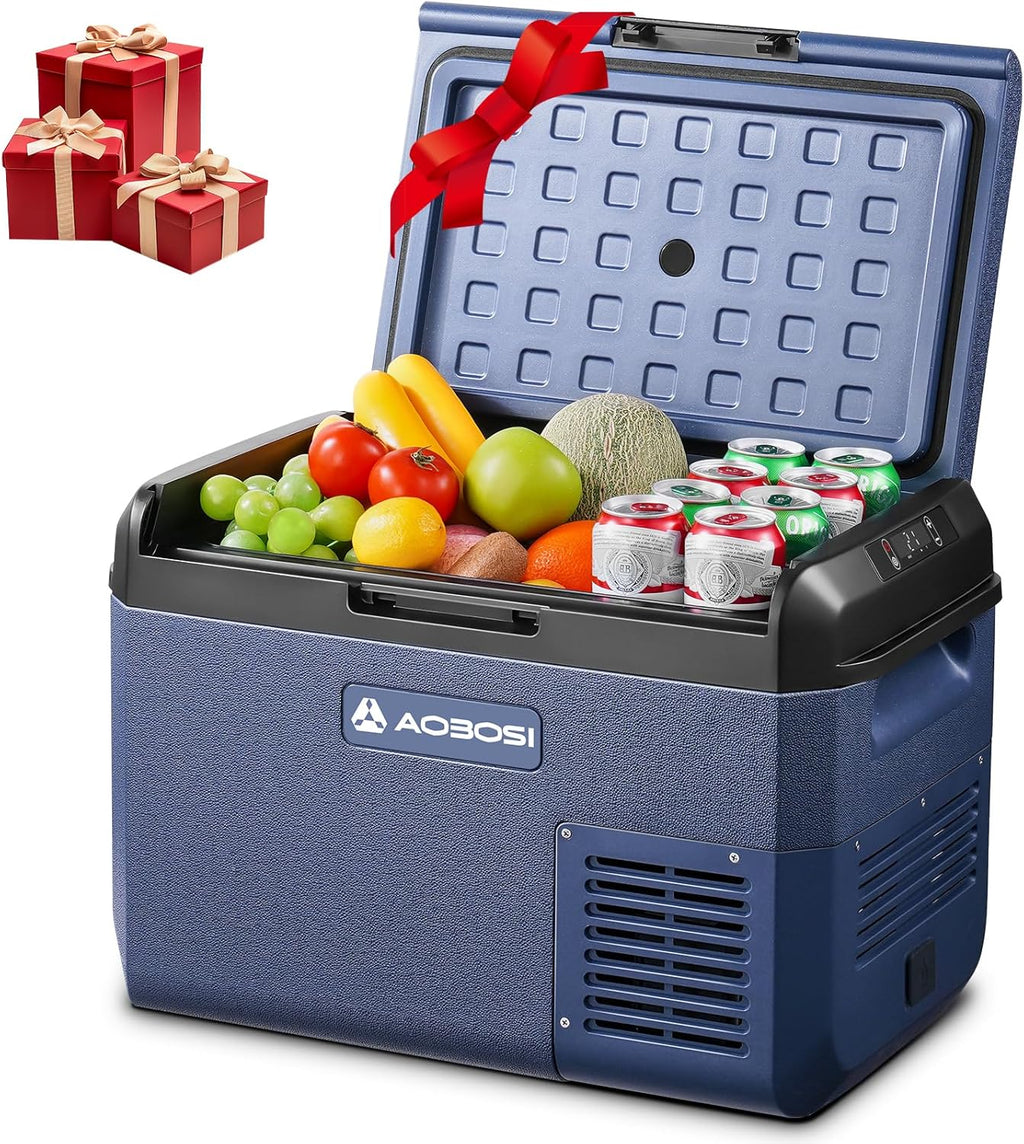 AAOBOSI Glaciere Electrique: 25L Glaciere a Compression, -20℃ à 20℃ Frigo Compression 12v, Glaciere Electrique 12v 220v pour Voiture, Camion, Camping-Car, Bateau et Prise de Co