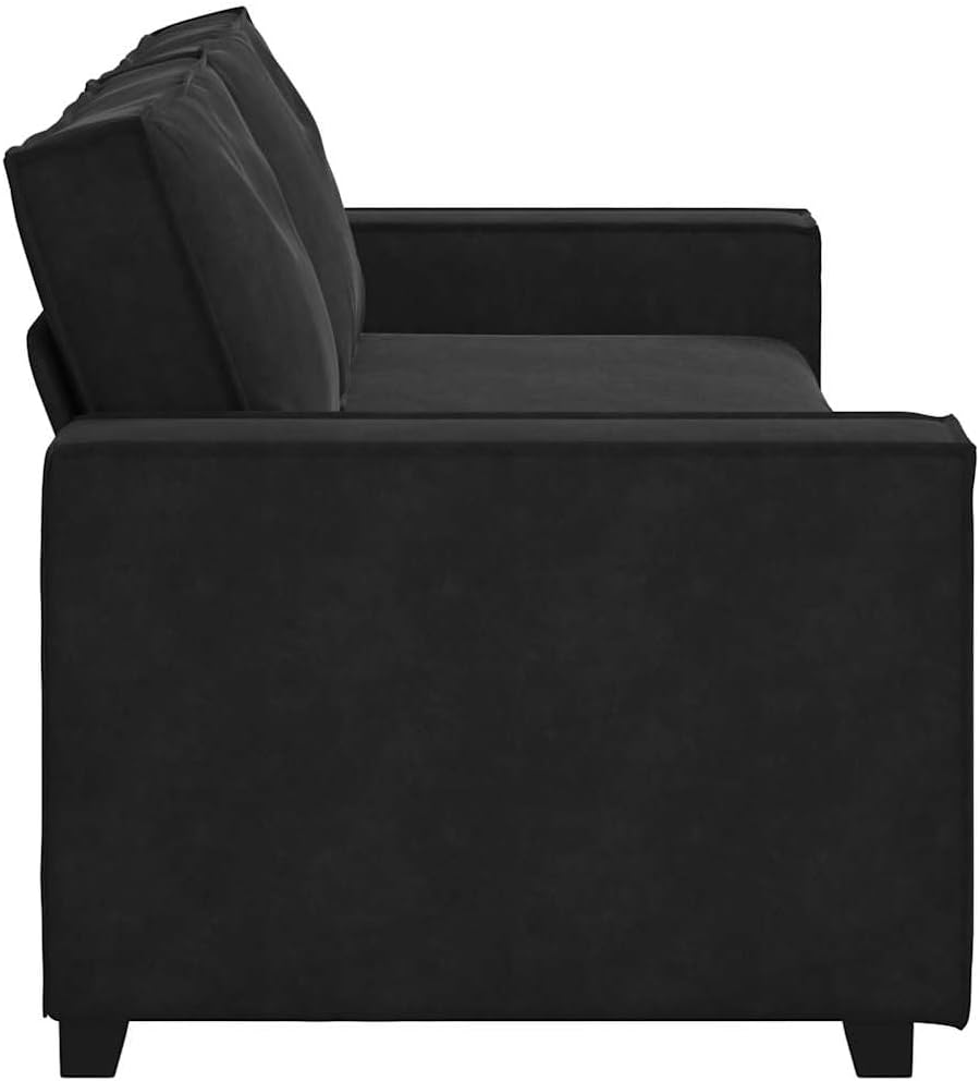 vidaXL Canapé à 3 Places Noir 180 cm Velours, canapé, canapé Trois Places, canapé 3 Places en Velours, Divan, canapé en Velours