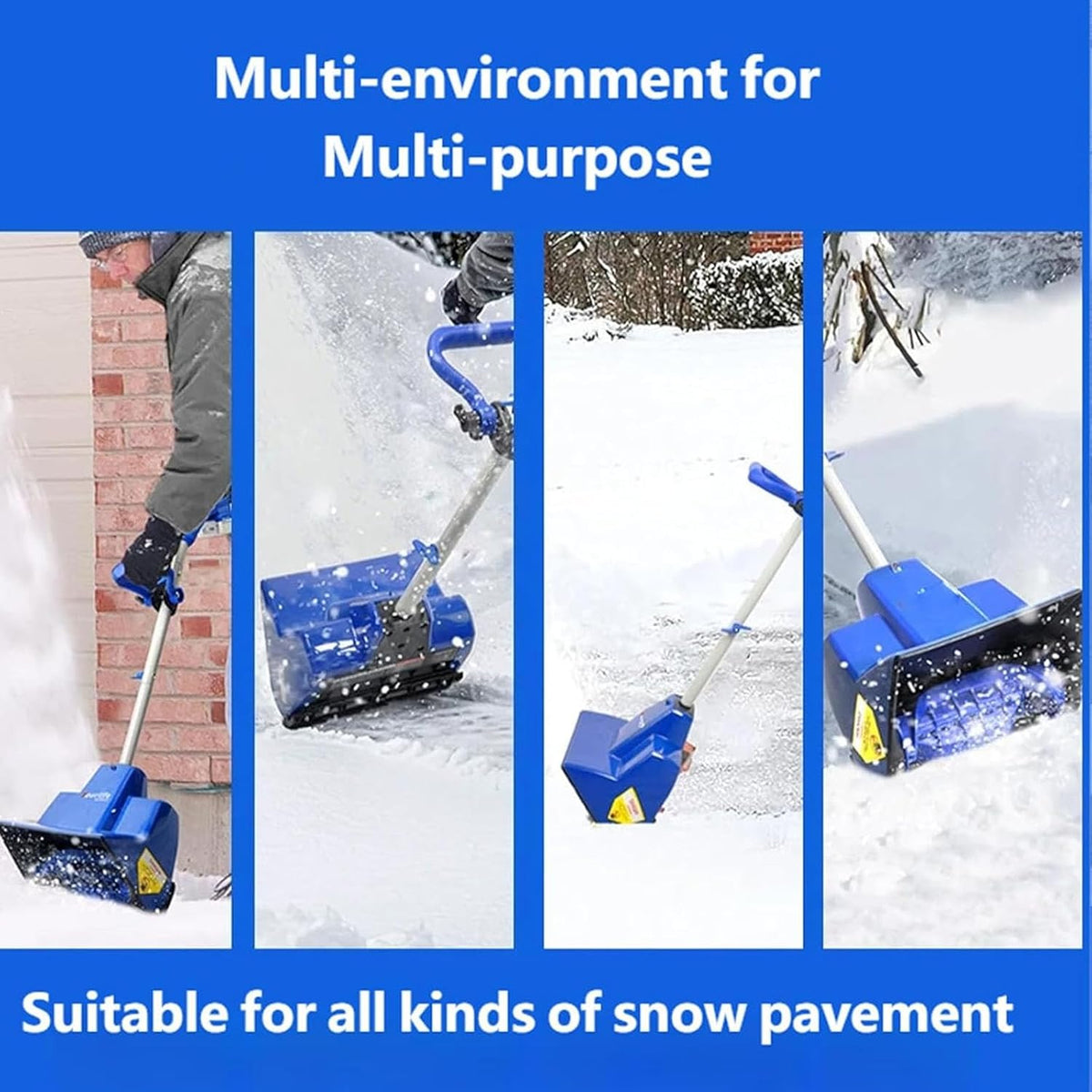 Pelle À Neige sans Fil 1200 W avec Batterie - Largeur De Déblaiement De 32 Cm, Portée De 8 M Et Profondeur De Pénétration De La Neige De 16 Cm, pour Le Déneigement des Allées,Terrasses,A,Yellow