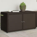 ZEYUAN Armoire de rangement de jardin en rotin PE marron 110 x 55 x 60,5 cm, armoire extérieure de jardin, meubles de jardin extérieur - 365568