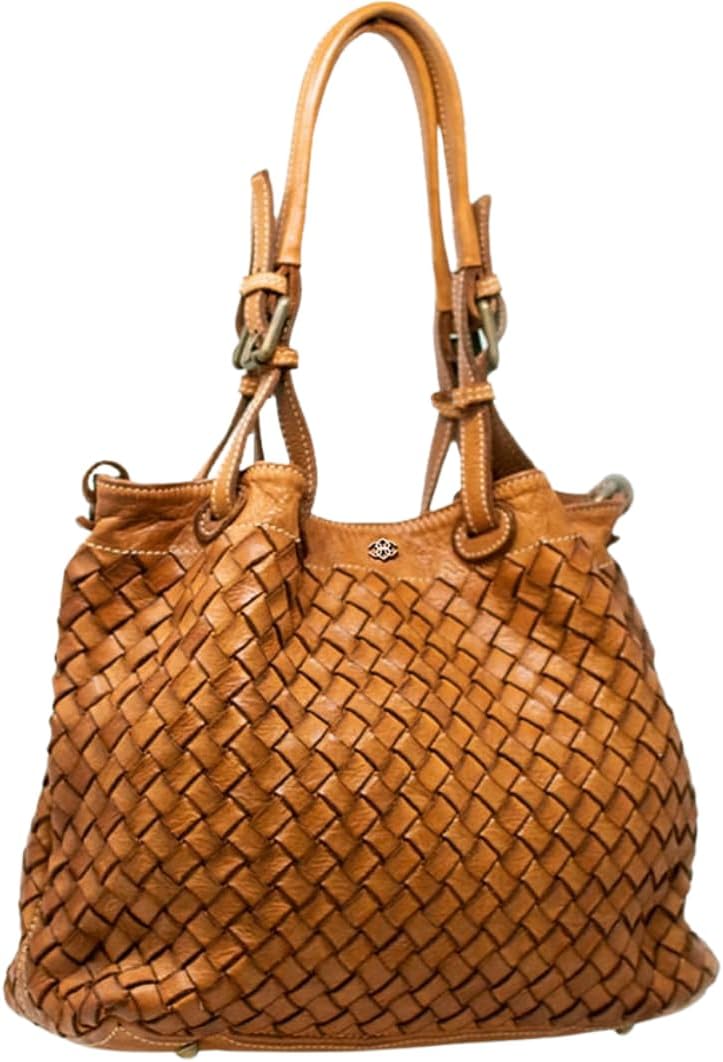 BARONE Sac en cuir tressé pour femme – Sac de voyage en cuir véritable – Sac à main fabriqué en Italie Siena Small