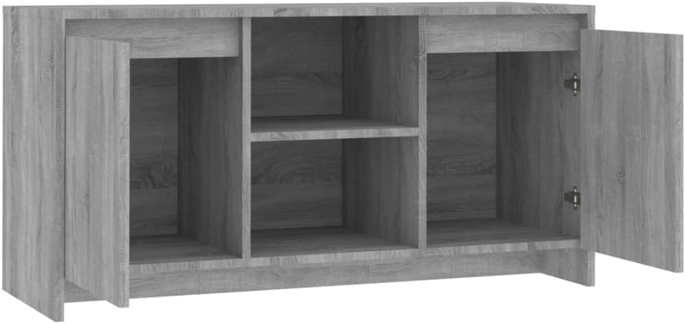 Lauuoeriau Meuble TV pour maison et jardin, gris Sonoma, 102 x 37,5 x 52,5 cm, bois d'ingénierie